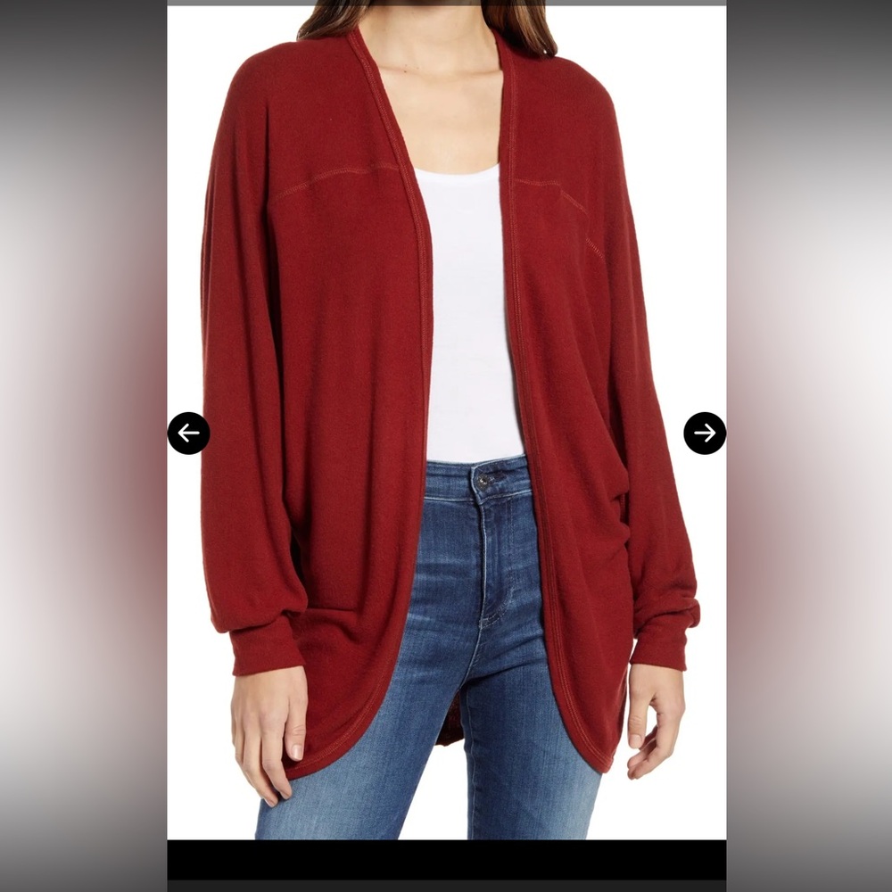NWT Loveapella Red Cocoon Cardigan size Large